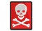 Skull and Crossbones Solid Multi-Color Embroidered Iron-On or Hook & Loop Patch Applique